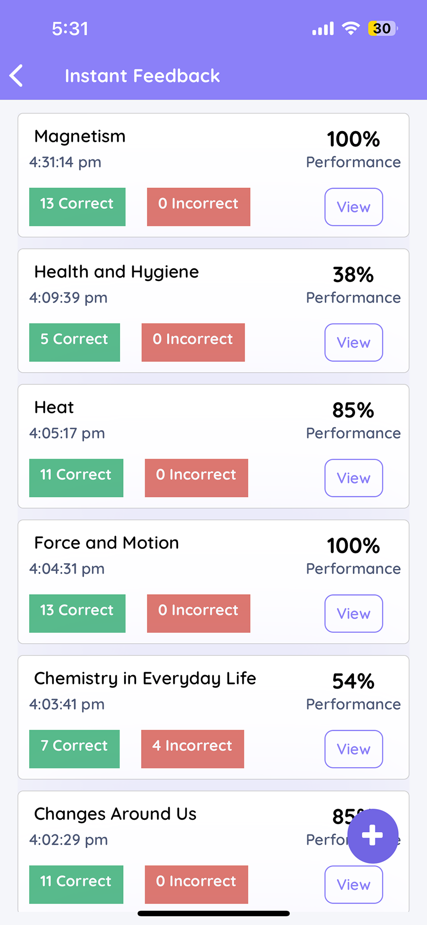 TedQu app — instant feedback